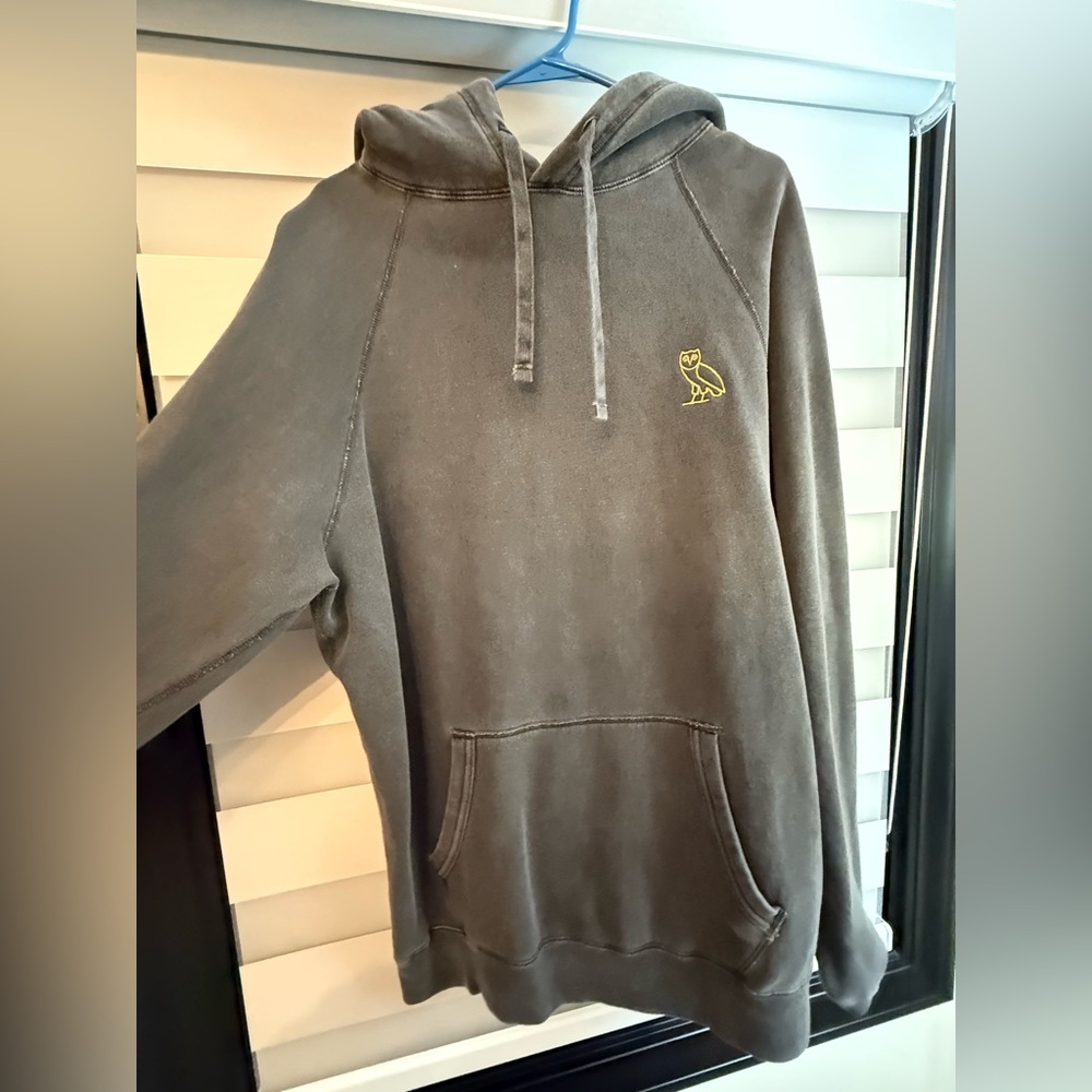 OVO Charcoal Hoodie with Gold Logo